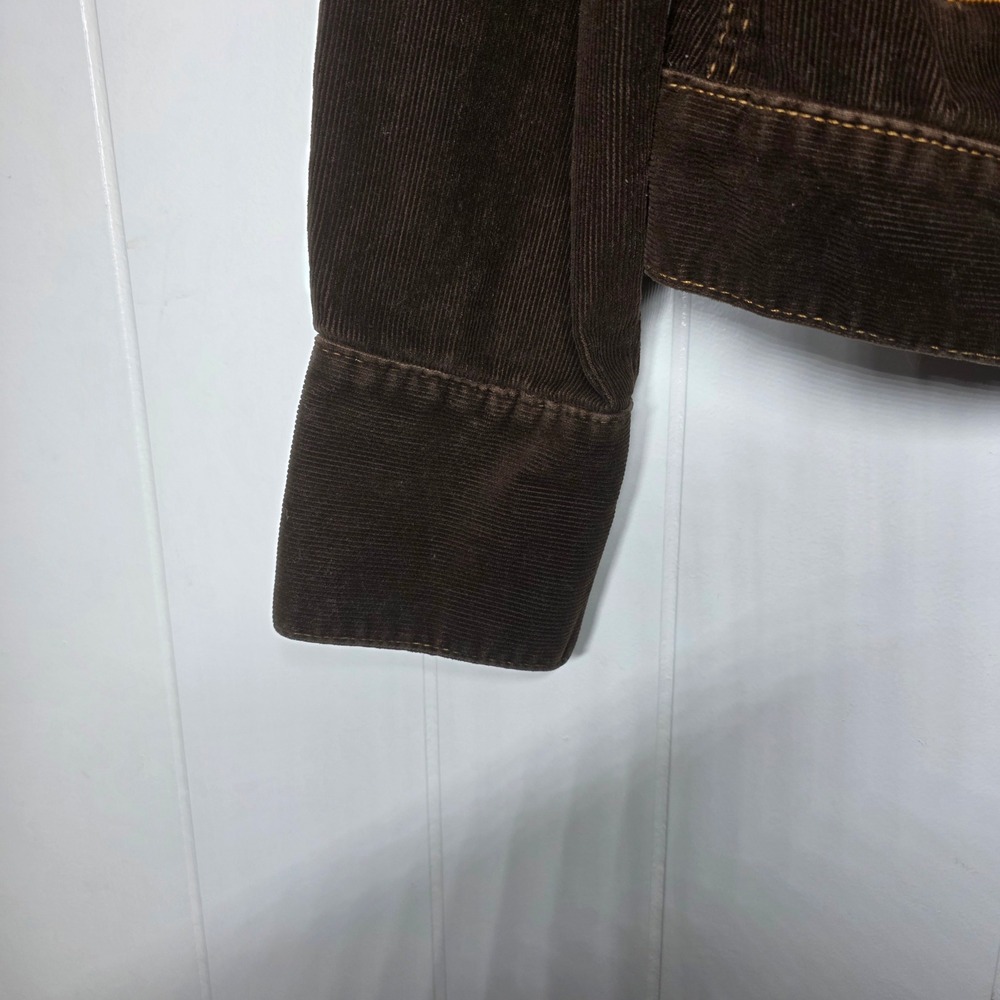 Gap Y2K Corduroy Trucker Jacket Brown Womens Large Stretch Button Front Vintage - Picture 11 of 11
